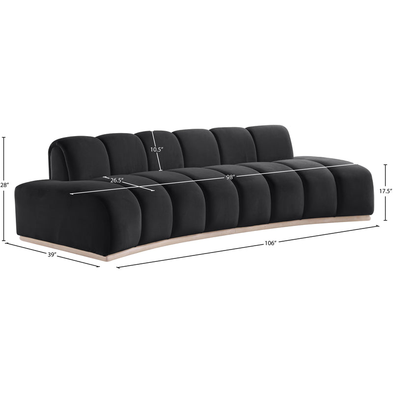 Meridian Jace Black Velvet Sofa IMAGE 7