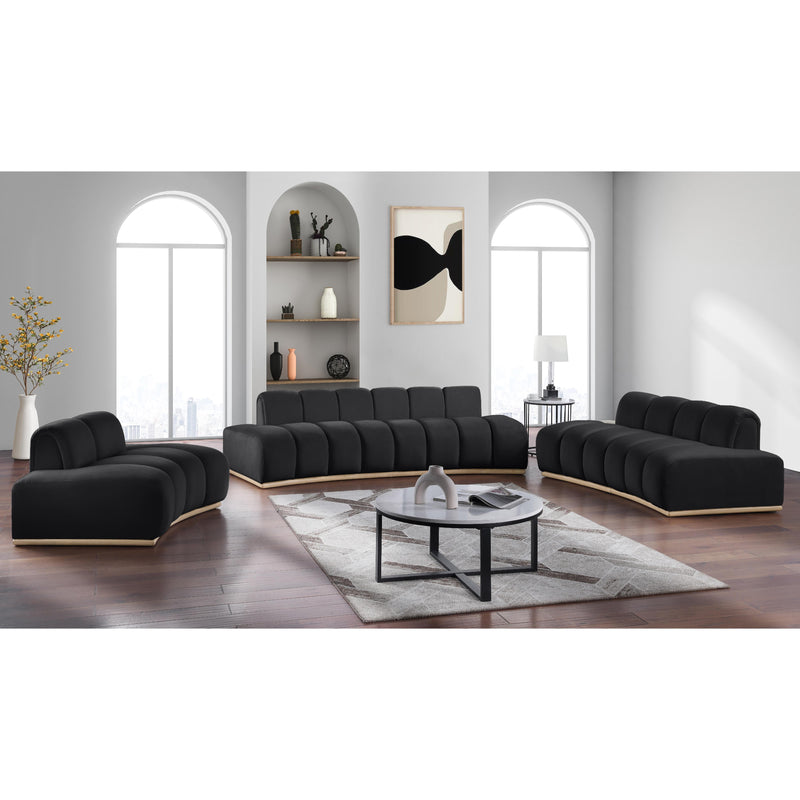 Meridian Jace Black Velvet Sofa IMAGE 9