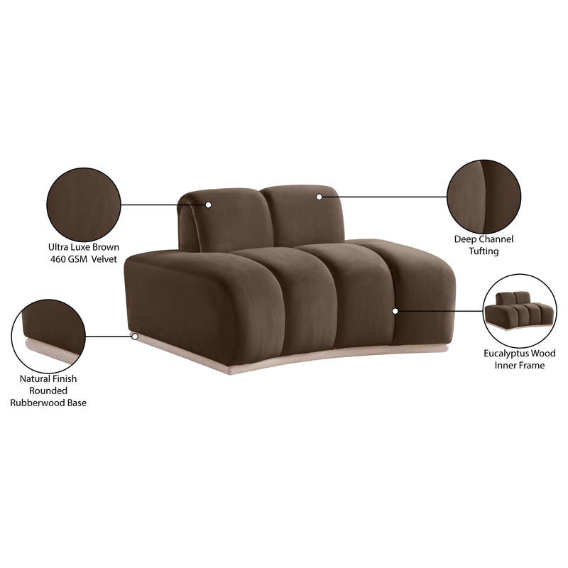 Meridian Jace Brown Velvet Chair IMAGE 8