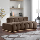 Meridian Jace Brown Velvet Loveseat IMAGE 2