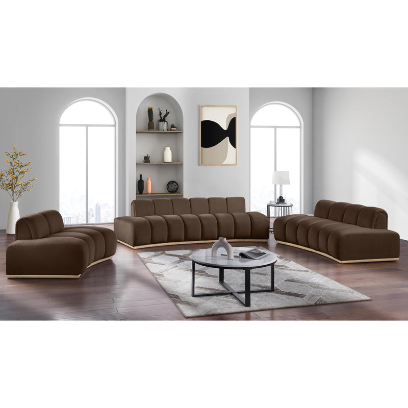 Meridian Jace Brown Velvet Loveseat IMAGE 9
