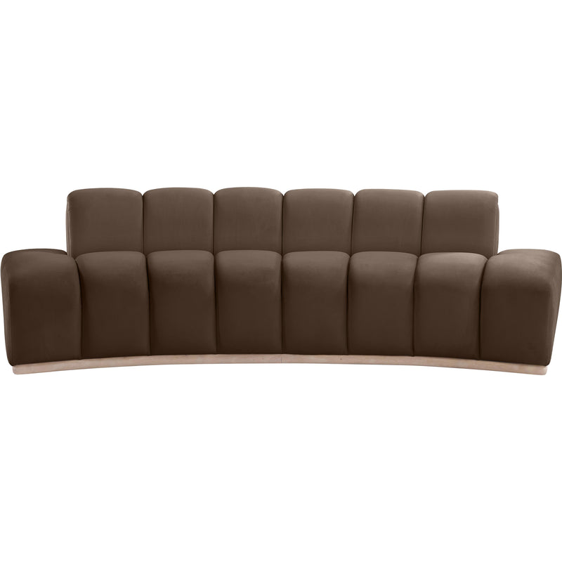 Meridian Jace Brown Velvet Sofa IMAGE 3