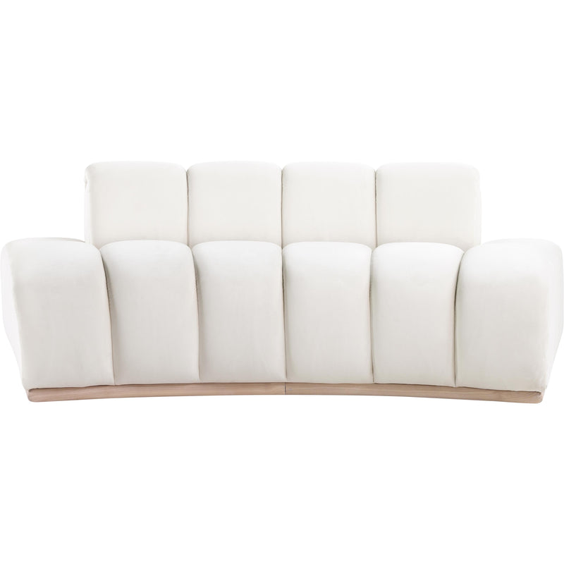 Meridian Jace Cream Velvet Loveseat IMAGE 3