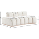 Meridian Jace Cream Velvet Loveseat IMAGE 7