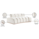 Meridian Jace Cream Velvet Loveseat IMAGE 8