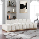 Meridian Jace Cream Velvet Sofa IMAGE 2