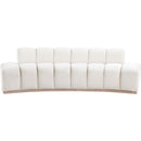 Meridian Jace Cream Velvet Sofa IMAGE 3