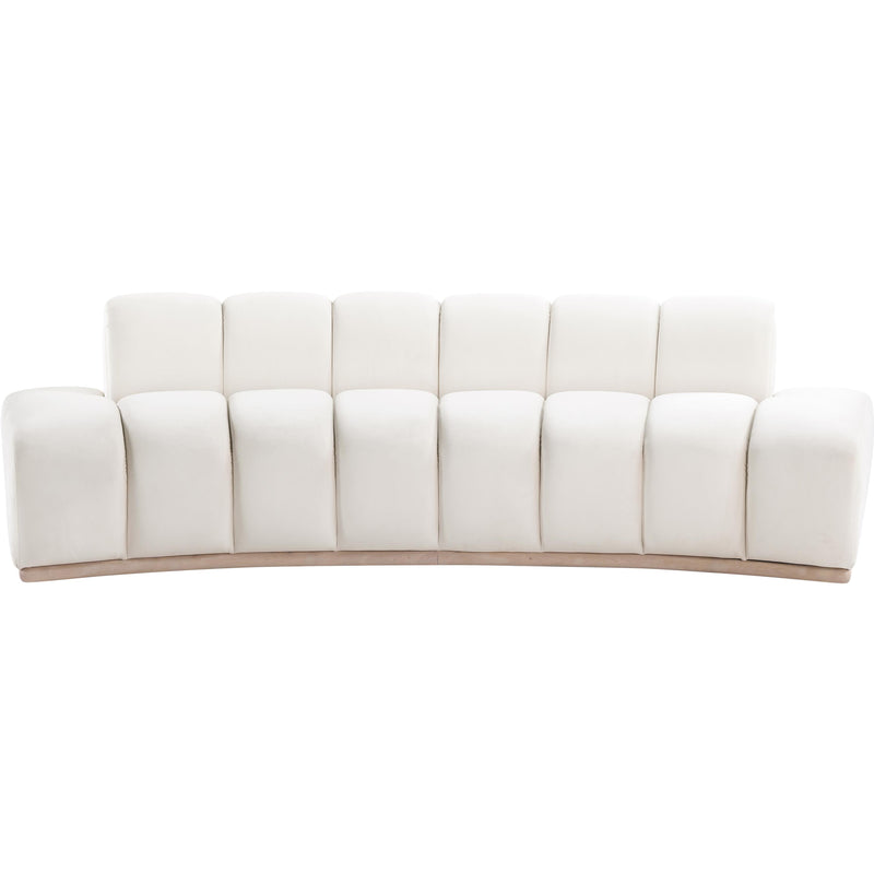 Meridian Jace Cream Velvet Sofa IMAGE 3