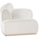 Meridian Jace Cream Velvet Sofa IMAGE 4
