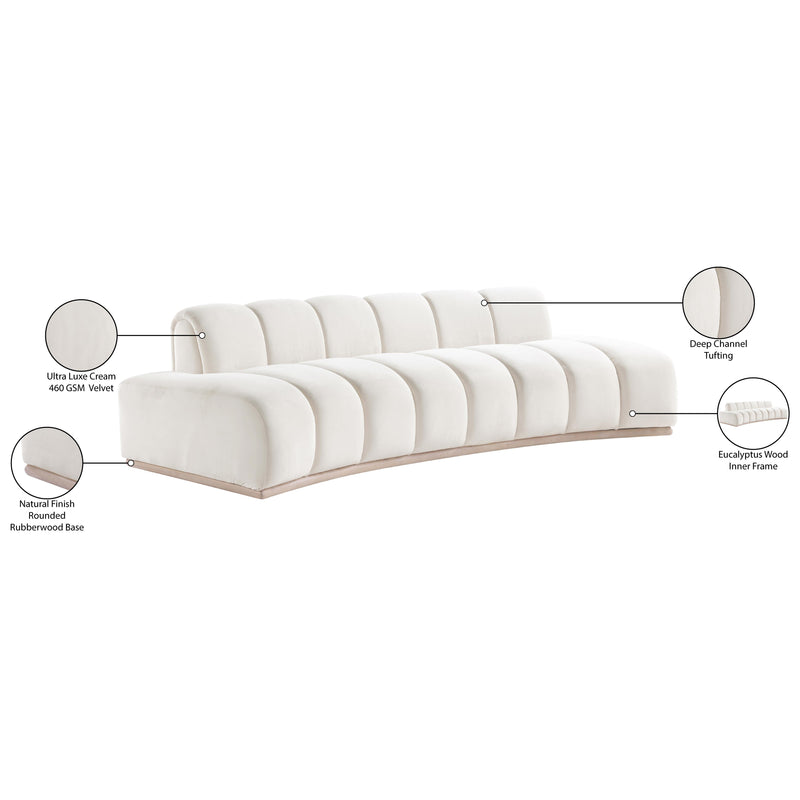 Meridian Jace Cream Velvet Sofa IMAGE 8