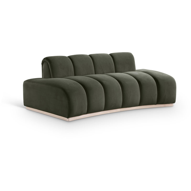 Meridian Jace Green Velvet Loveseat IMAGE 1