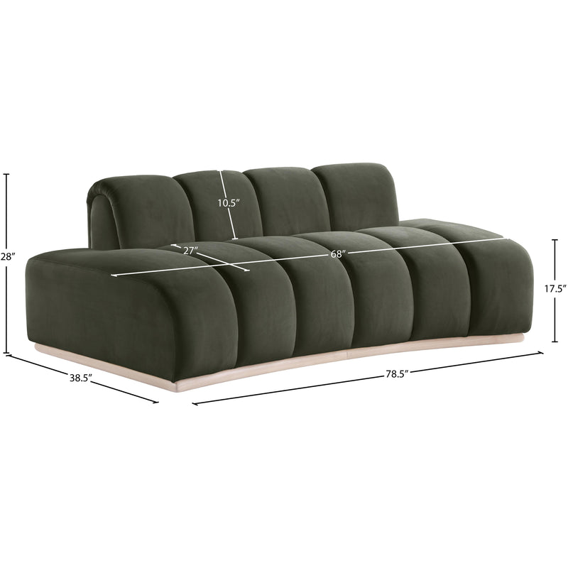 Meridian Jace Green Velvet Loveseat IMAGE 7