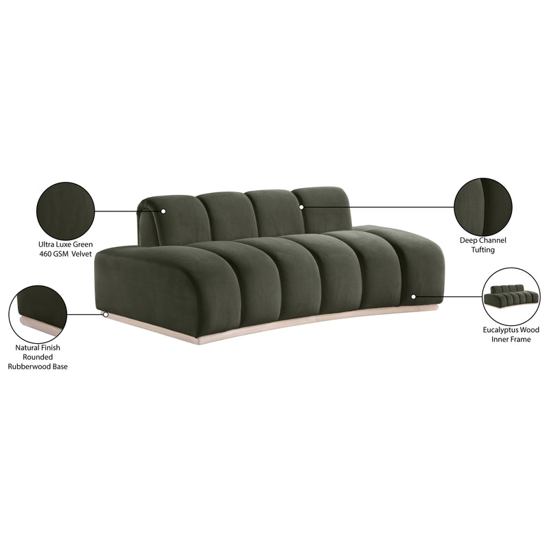 Meridian Jace Green Velvet Loveseat IMAGE 8