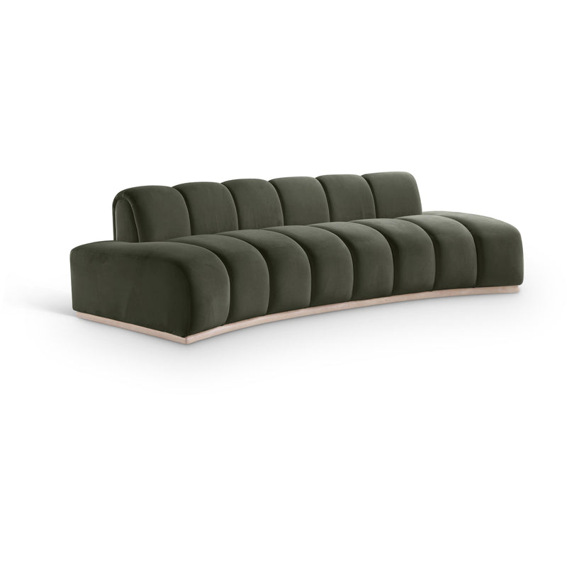 Meridian Jace Green Velvet Sofa IMAGE 1