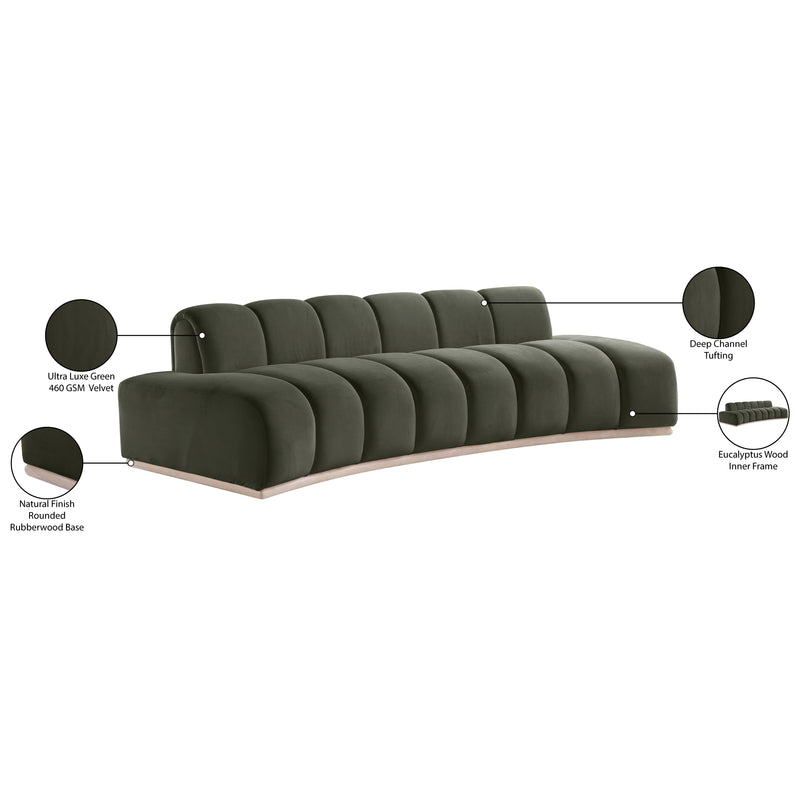 Meridian Jace Green Velvet Sofa IMAGE 8