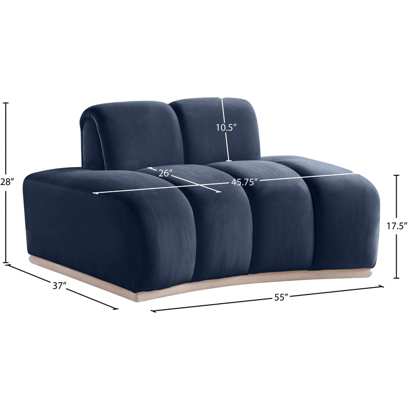 Meridian Jace Navy Velvet Chair IMAGE 7