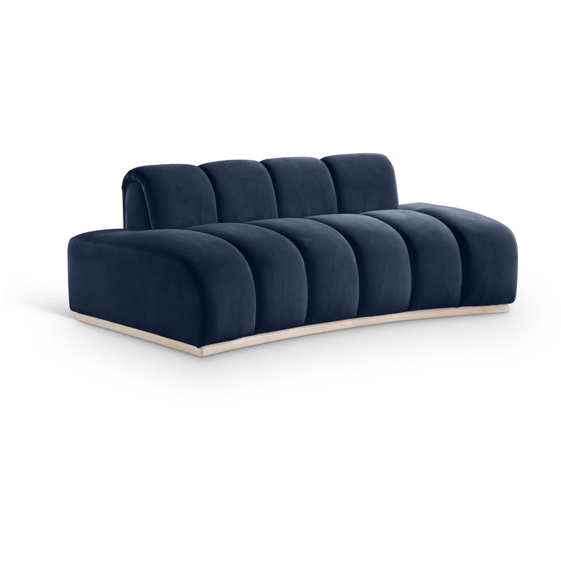 Meridian Jace Navy Velvet Loveseat IMAGE 1