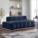Meridian Jace Navy Velvet Loveseat IMAGE 2