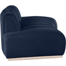 Meridian Jace Navy Velvet Loveseat IMAGE 4