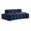 Meridian Jace Navy Velvet Loveseat IMAGE 7