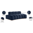 Meridian Jace Navy Velvet Loveseat IMAGE 8
