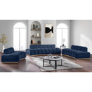 Meridian Jace Navy Velvet Loveseat IMAGE 9