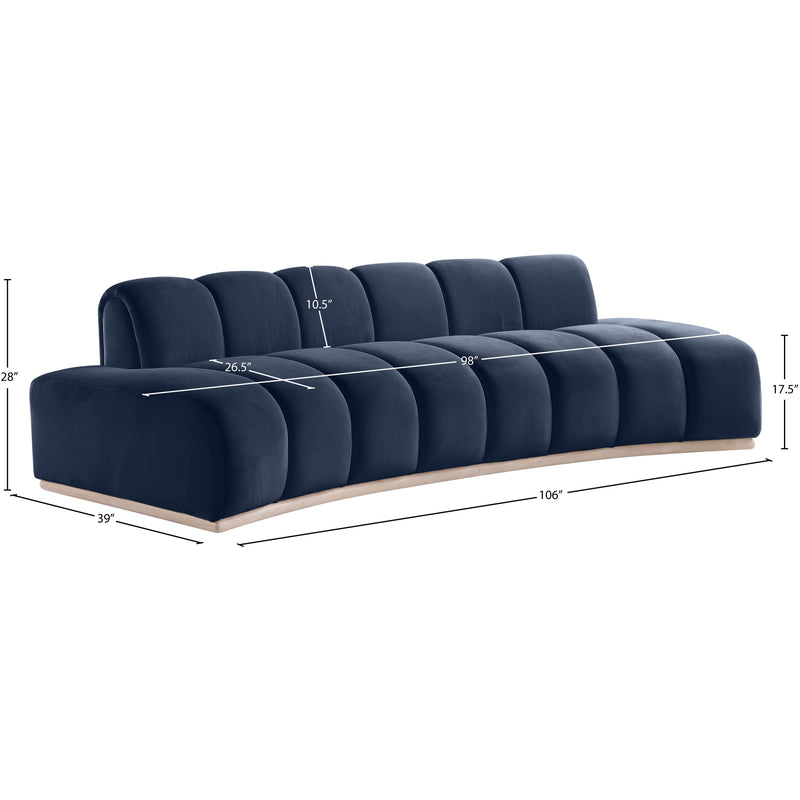 Meridian Jace Navy Velvet Sofa IMAGE 7