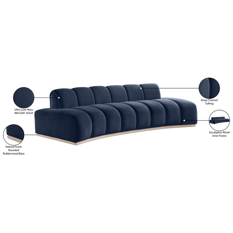 Meridian Jace Navy Velvet Sofa IMAGE 8