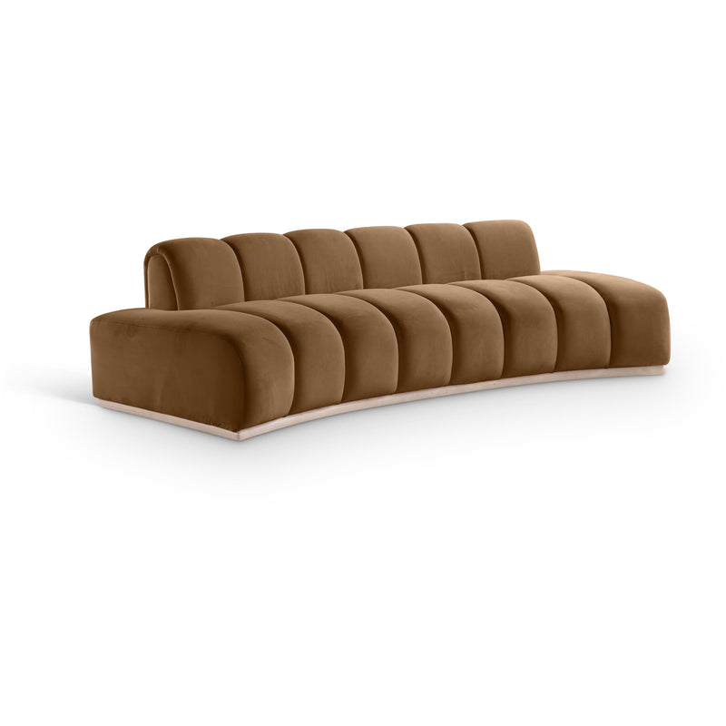 Meridian Jace Saddle Velvet Sofa IMAGE 1