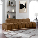 Meridian Jace Saddle Velvet Sofa IMAGE 2