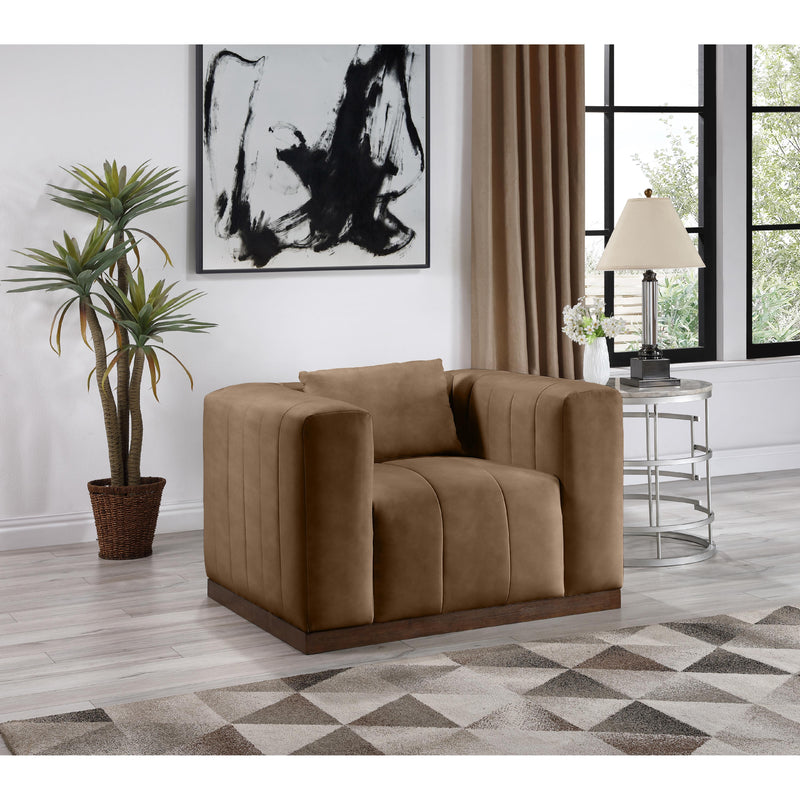 Meridian Mallina Brown Vegan Leather Chair IMAGE 2