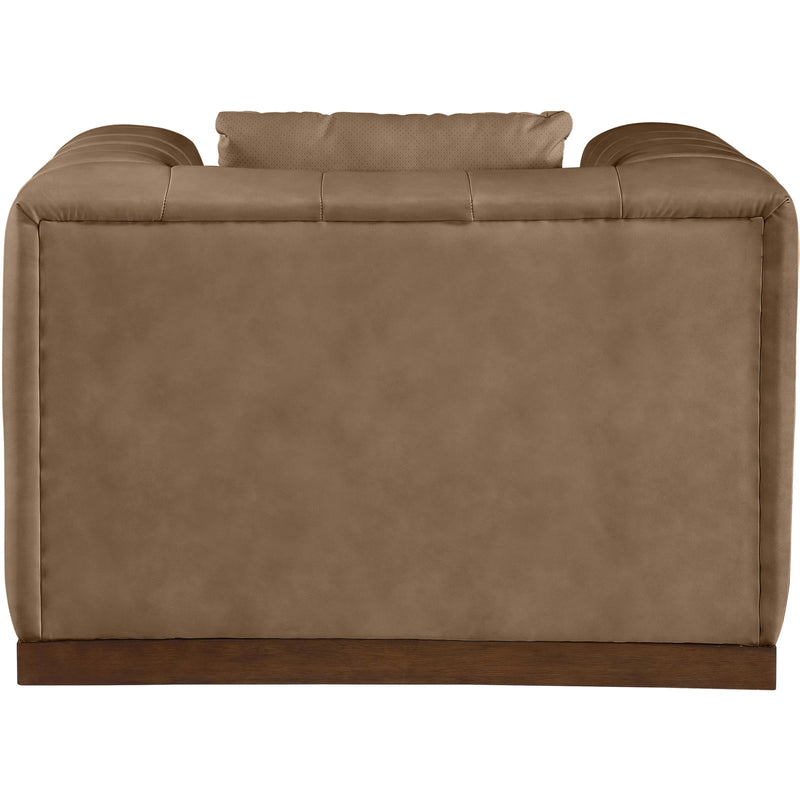 Meridian Mallina Brown Vegan Leather Chair IMAGE 3