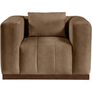 Meridian Mallina Brown Vegan Leather Chair IMAGE 4