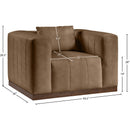 Meridian Mallina Brown Vegan Leather Chair IMAGE 7