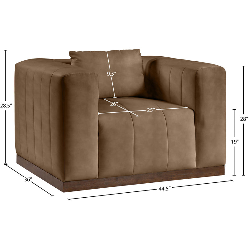 Meridian Mallina Brown Vegan Leather Chair IMAGE 7