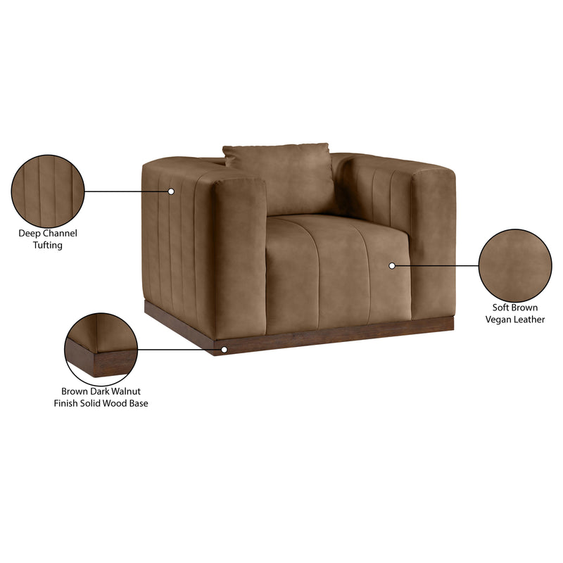 Meridian Mallina Brown Vegan Leather Chair IMAGE 8