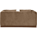 Meridian Mallina Brown Vegan Leather Loveseat IMAGE 3