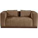 Meridian Mallina Brown Vegan Leather Loveseat IMAGE 4