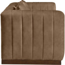 Meridian Mallina Brown Vegan Leather Loveseat IMAGE 5