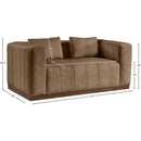 Meridian Mallina Brown Vegan Leather Loveseat IMAGE 7