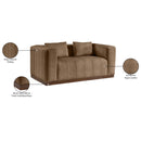Meridian Mallina Brown Vegan Leather Loveseat IMAGE 8
