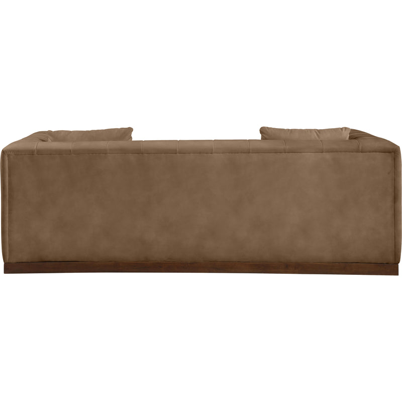 Meridian Mallina Brown Vegan Leather Sofa IMAGE 3