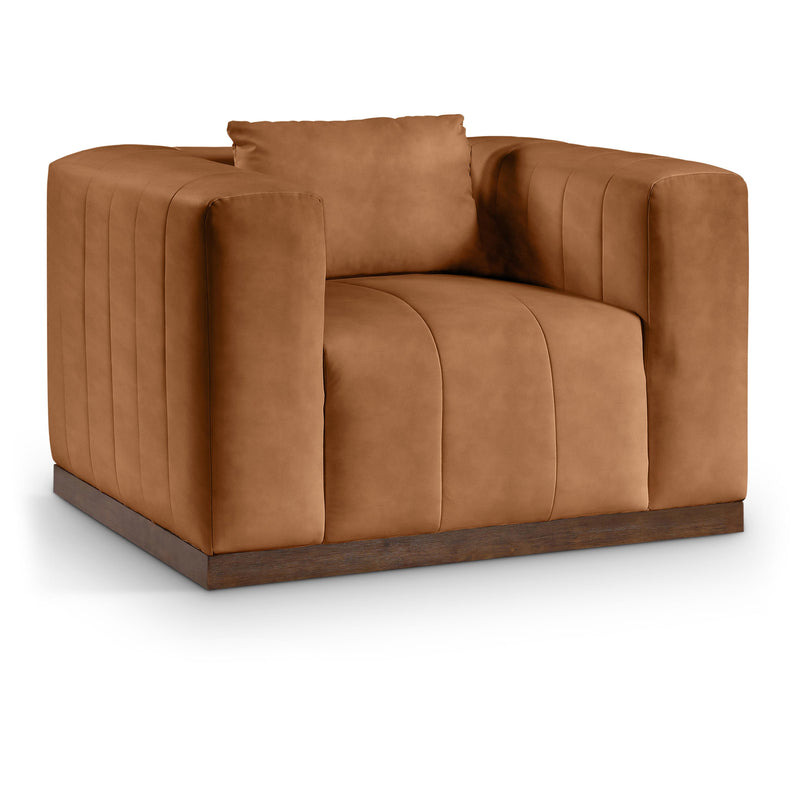 Meridian Mallina Cognac Vegan Leather Chair IMAGE 1