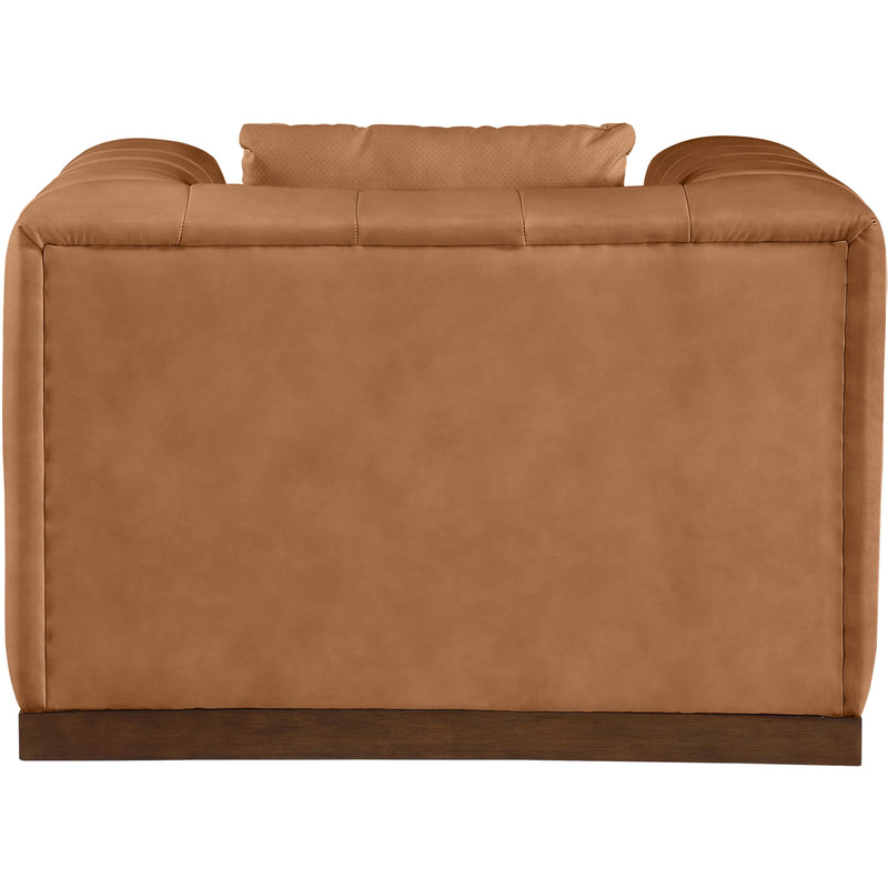 Meridian Mallina Cognac Vegan Leather Chair IMAGE 3