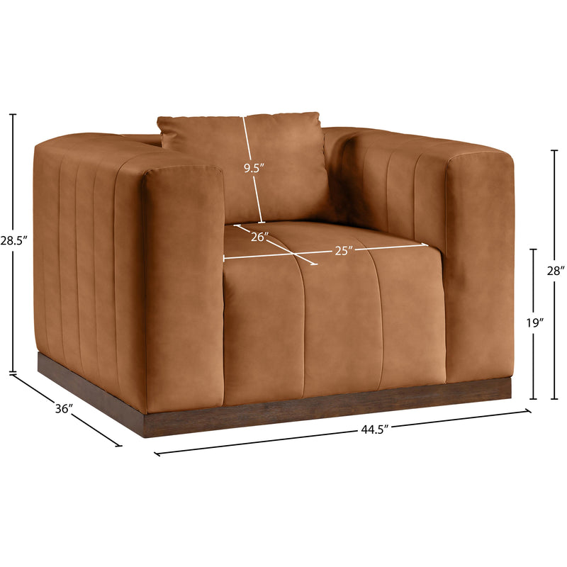 Meridian Mallina Cognac Vegan Leather Chair IMAGE 7