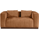 Meridian Mallina Cognac Vegan Leather Loveseat IMAGE 4