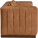 Meridian Mallina Cognac Vegan Leather Loveseat IMAGE 5