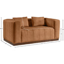 Meridian Mallina Cognac Vegan Leather Loveseat IMAGE 7