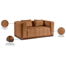 Meridian Mallina Cognac Vegan Leather Loveseat IMAGE 8