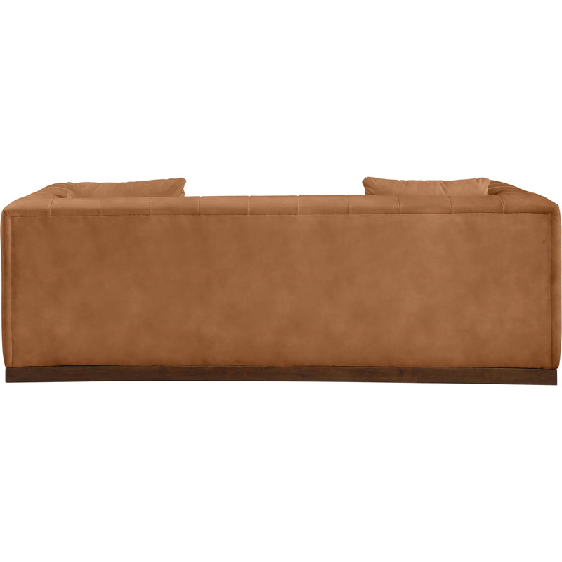 Meridian Mallina Cognac Vegan Leather Sofa IMAGE 3